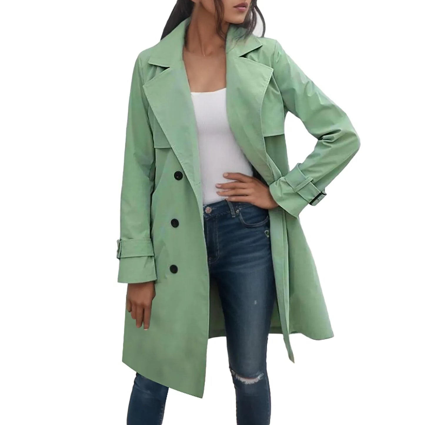 Women's Trench Casual Solid Color Coat