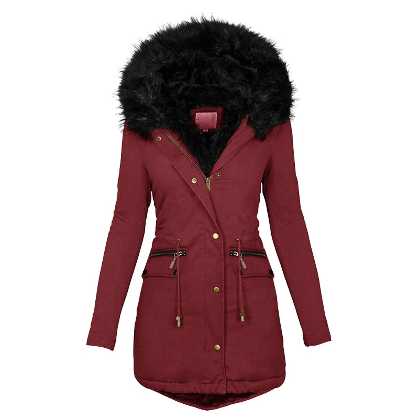 Women's Long Parka - Faux Fur