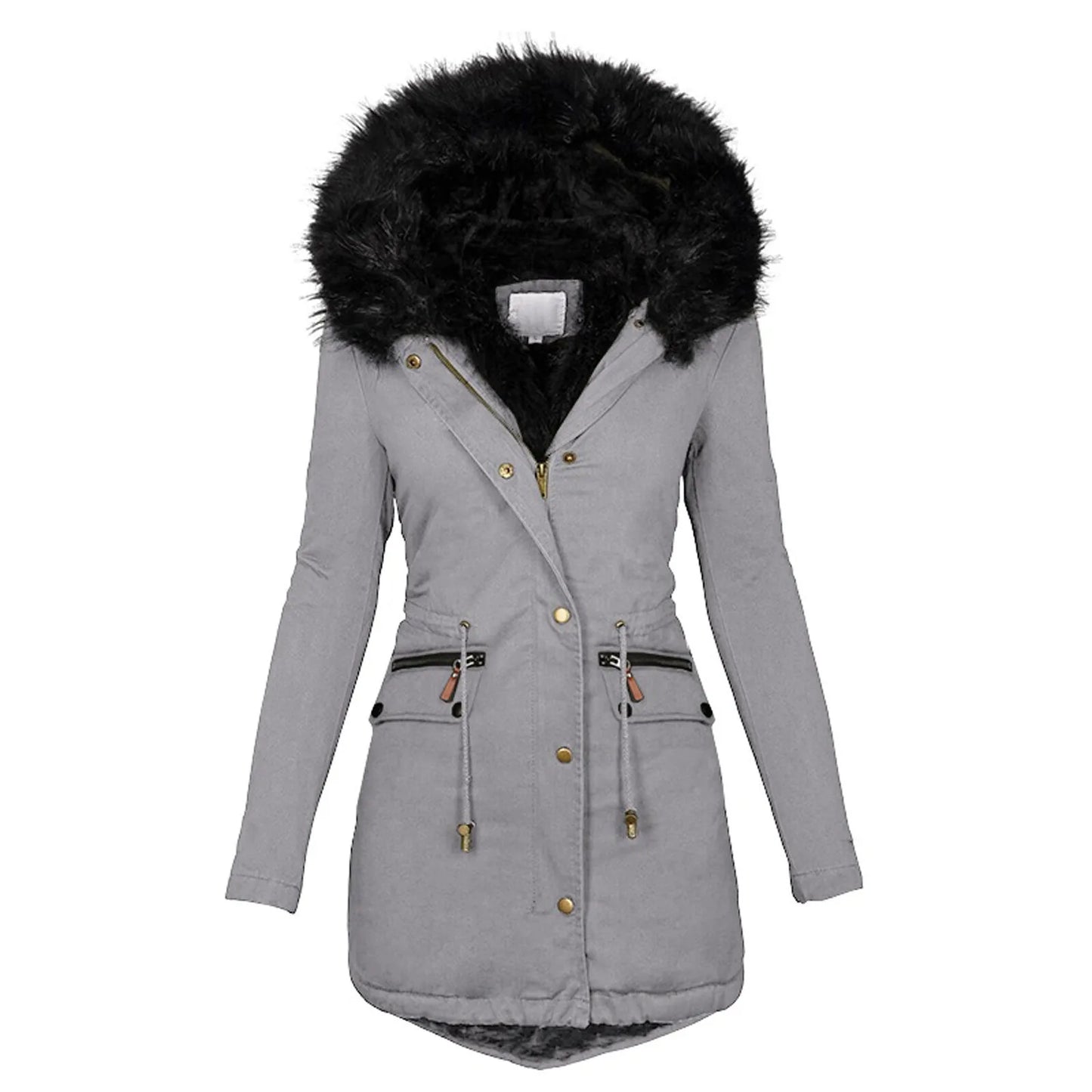 Women's Long Parka - Faux Fur