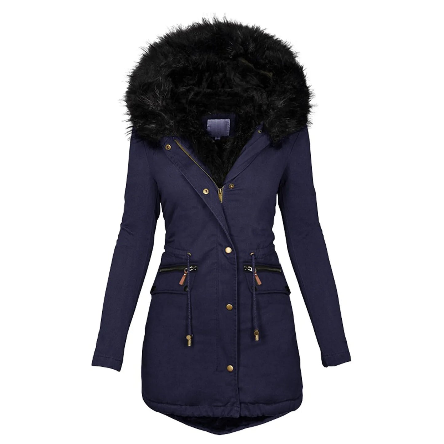 Women's Long Parka - Faux Fur