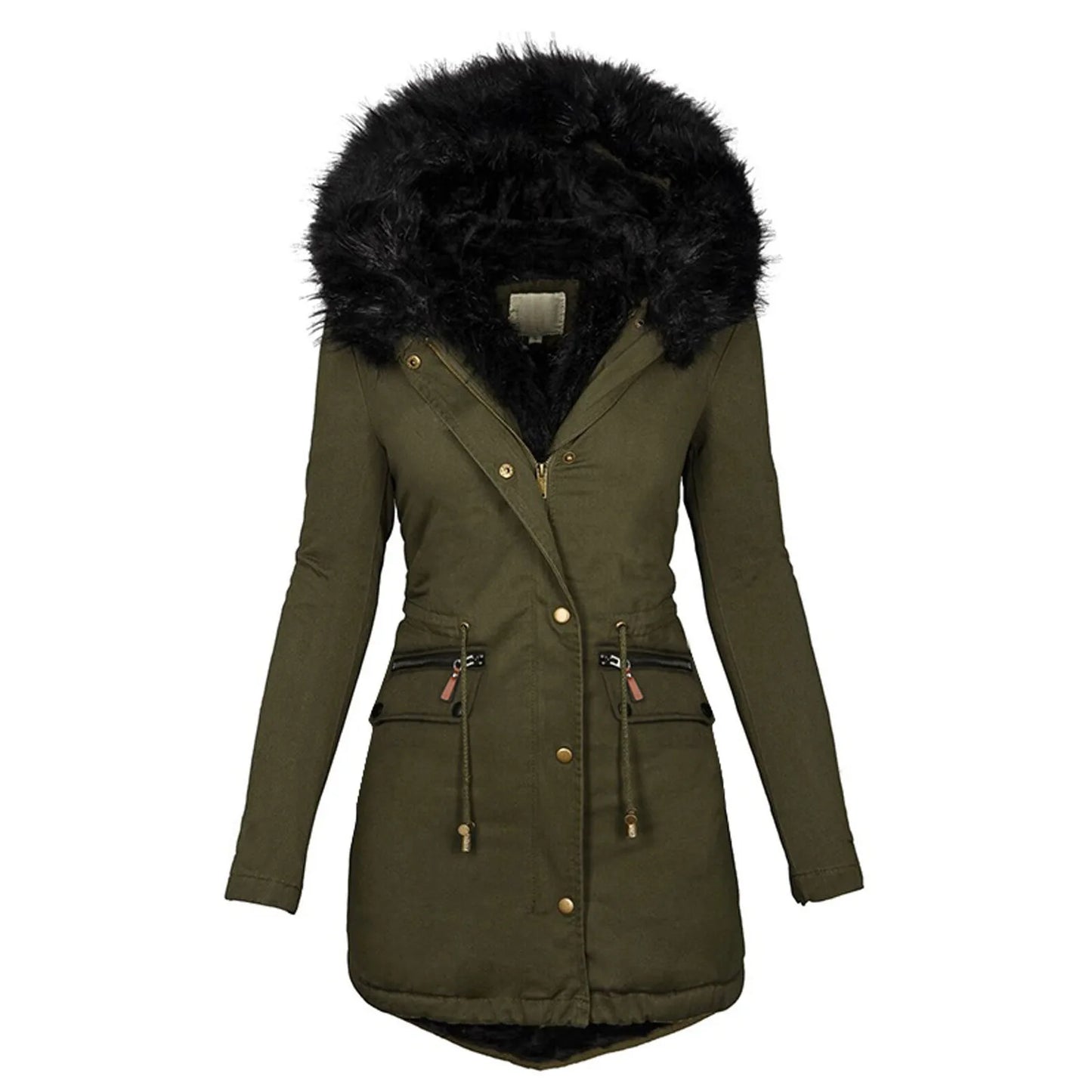 Women's Long Parka - Faux Fur