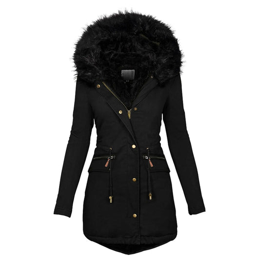 Women's Long Parka - Faux Fur