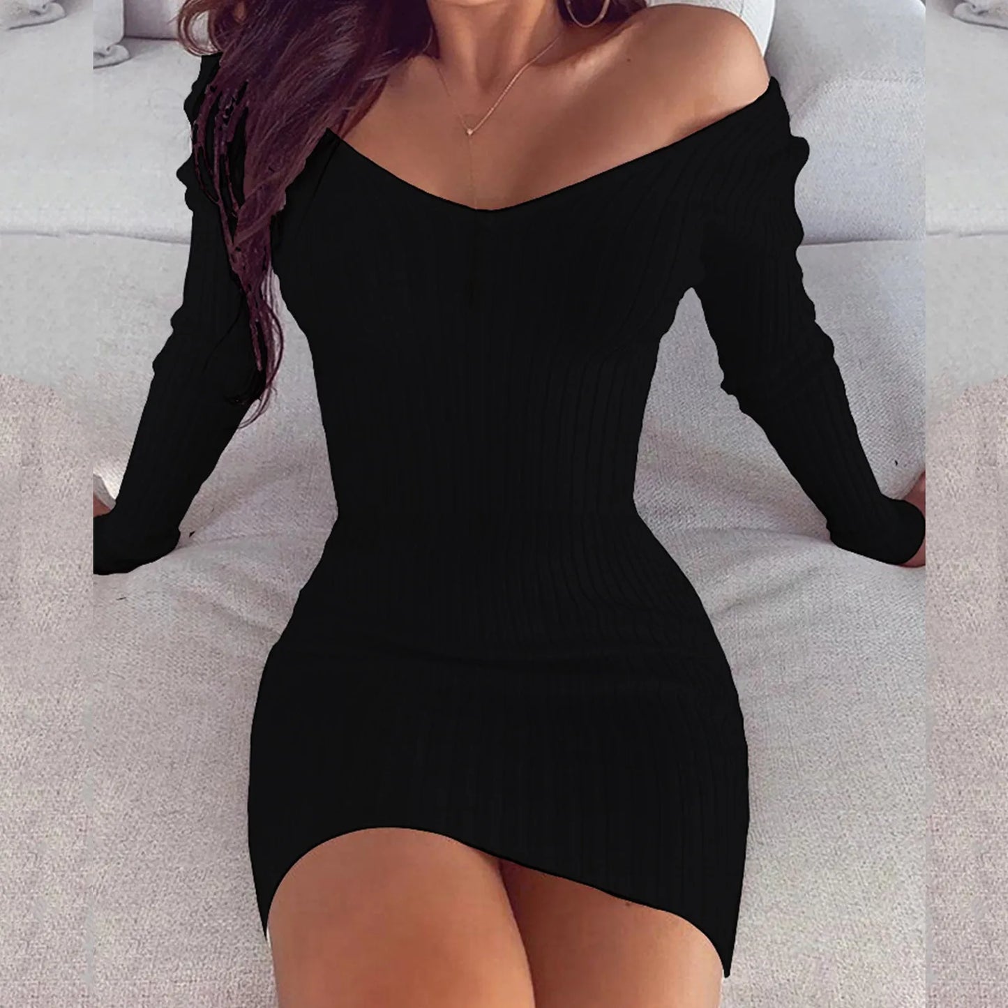 Women's Slim Knitted Bodycon Dress