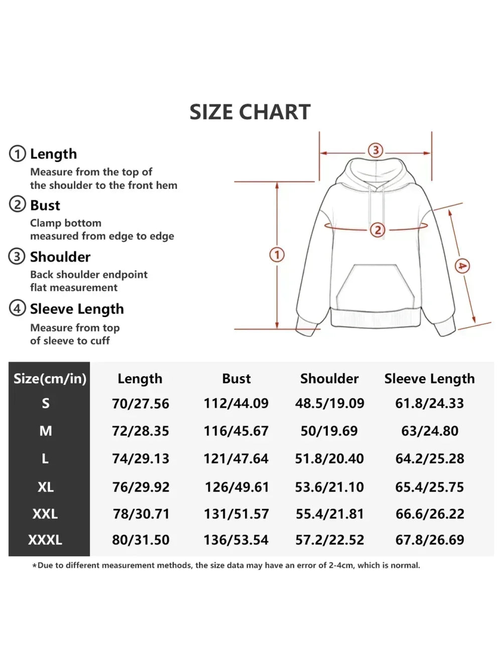 Men's vintage patterned hooded sweatshirt long sleeves drawstring hood sporty autumn pullover size chart.
