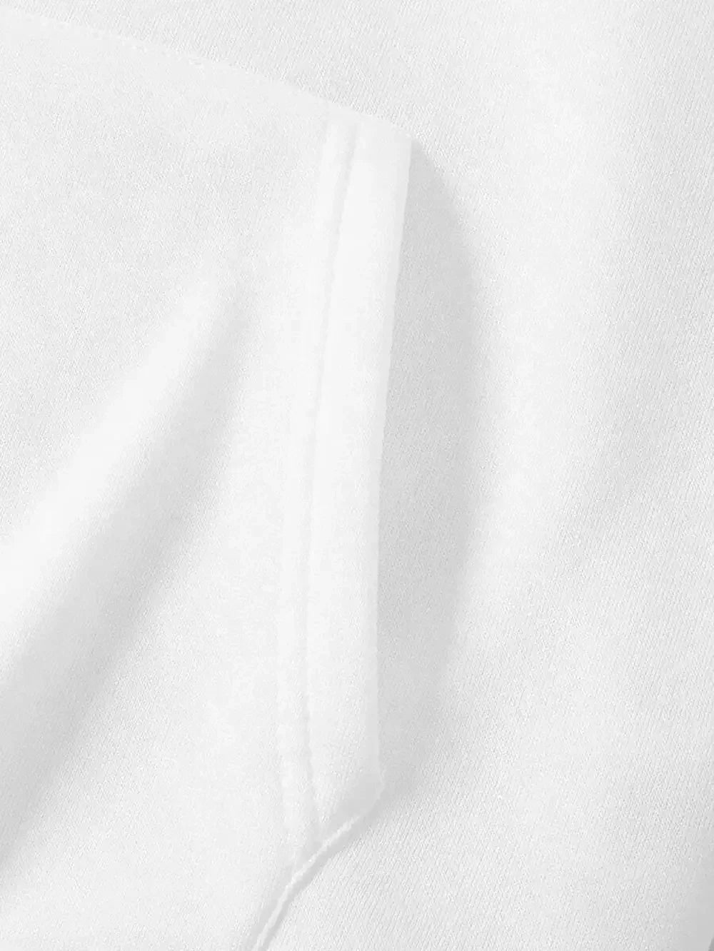 Close-up of the fabric texture and stitching of the Men's vintage patterned hooded sweatshirt long sleeves drawstring hood sporty autumn pullover.