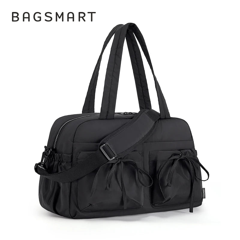 BAGSMART Waterproof Duffel Bag for Women with Wet Pocket Travel Weekender Shoulder Bag Carry on Beach Essentials Soft Polyester