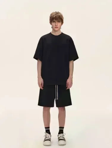 Pierce The Veil Band T-Shirt - Black Unisex Cotton Crew Neck Tee worn by a model in casual black outfit