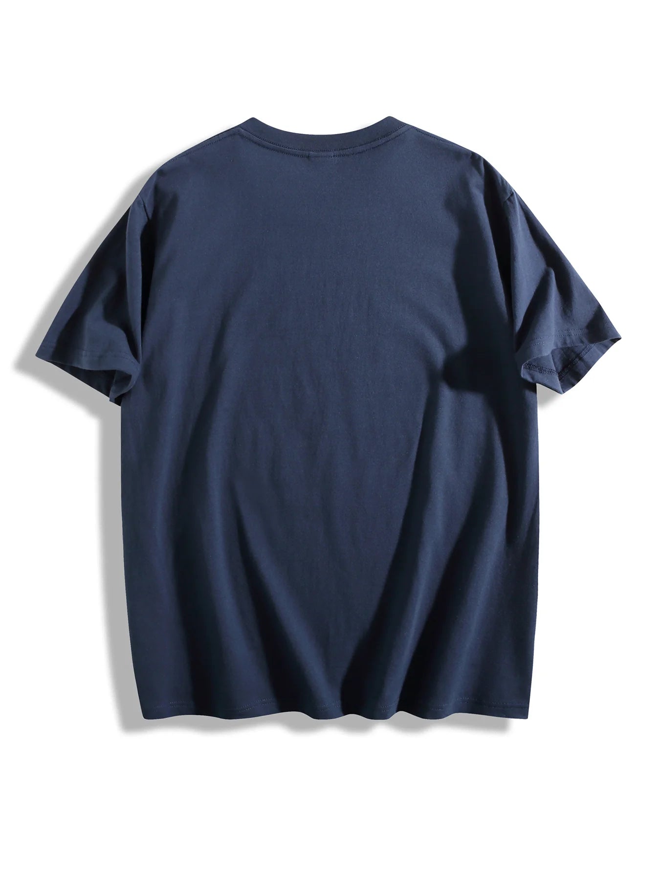 Men's 100% Cotton Cross Print T-Shirt - Slim Fit Round Neck Summer Tee back view on a white background.