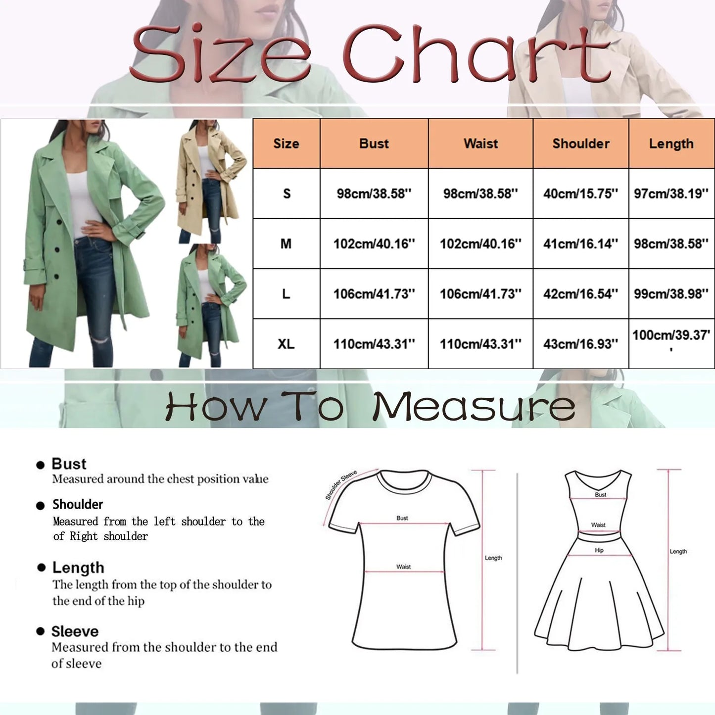 Women's Trench Casual Solid Color Coat