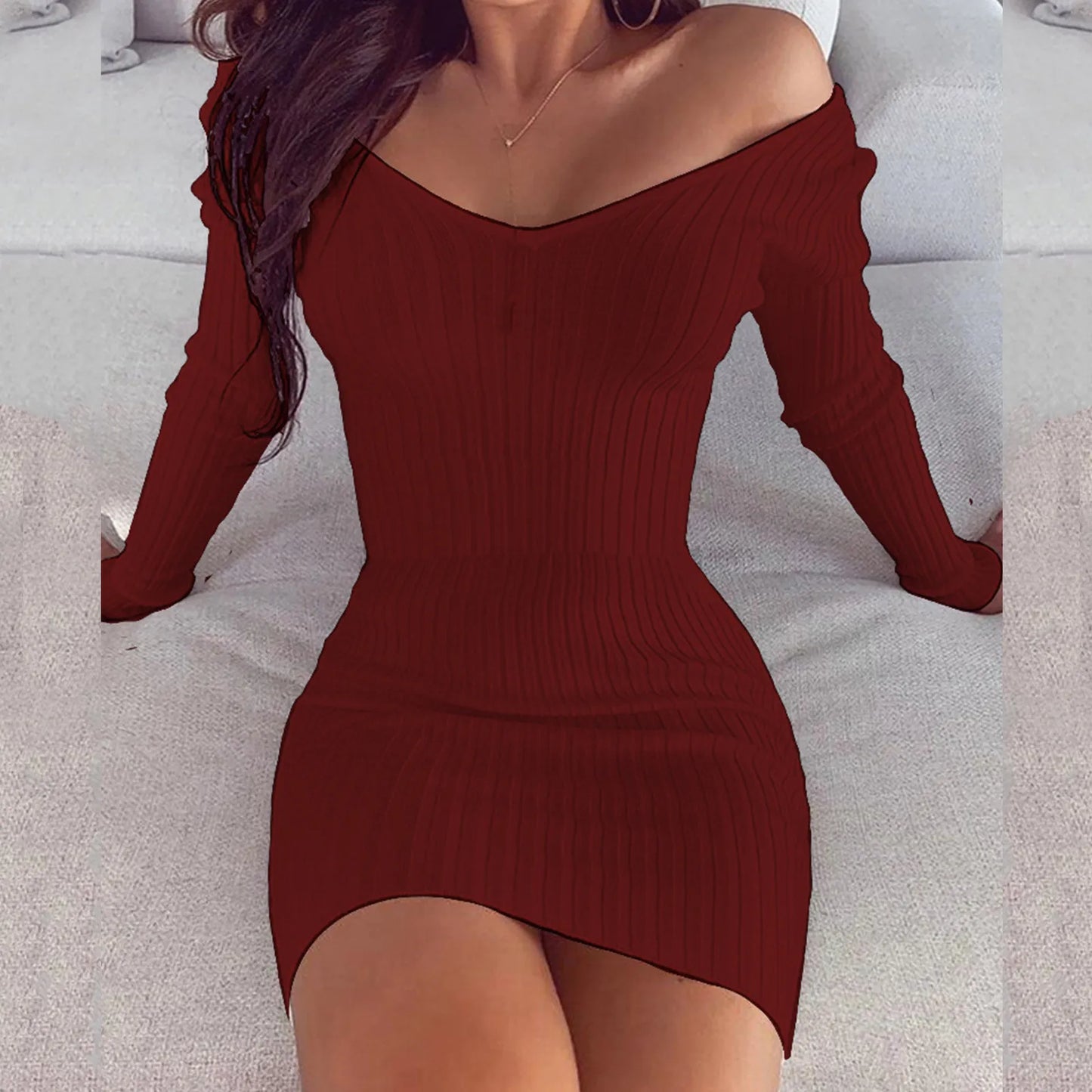 Women's Slim Knitted Bodycon Dress