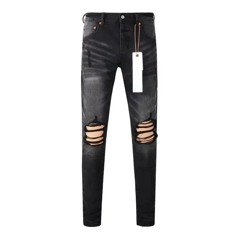 Men's Black Pleated Jeans