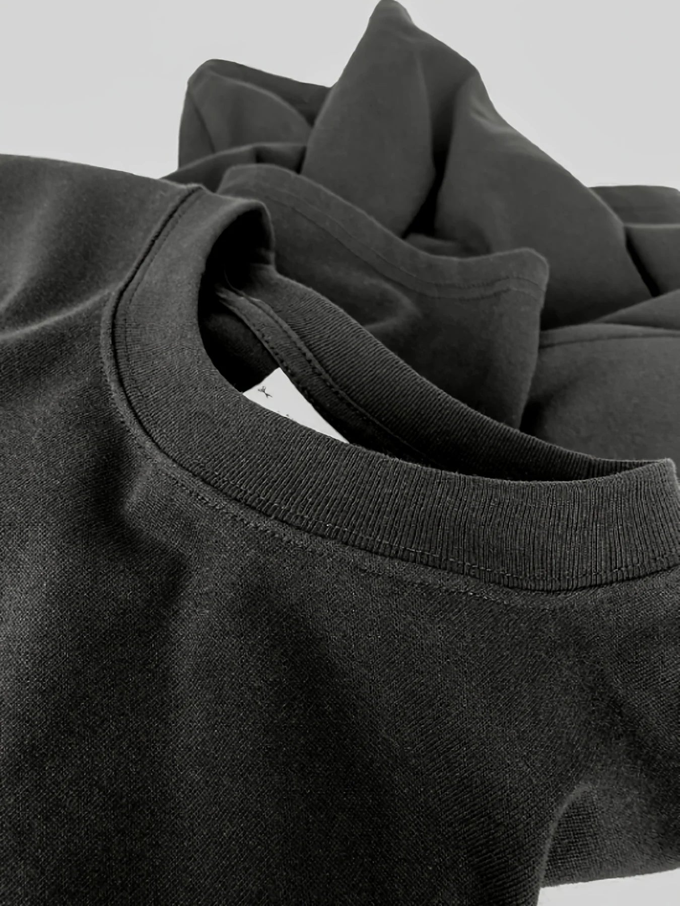 Angel, Nirvana Rebirth, Pattern Front Print, Men's Short sleeved T-shirt fabric detail and neckline close-up.