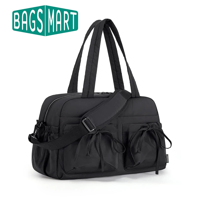 BAGSMART Waterproof Duffel Bag for Women with Wet Pocket Travel Weekender Shoulder Bag Carry on Beach Essentials Soft Polyester