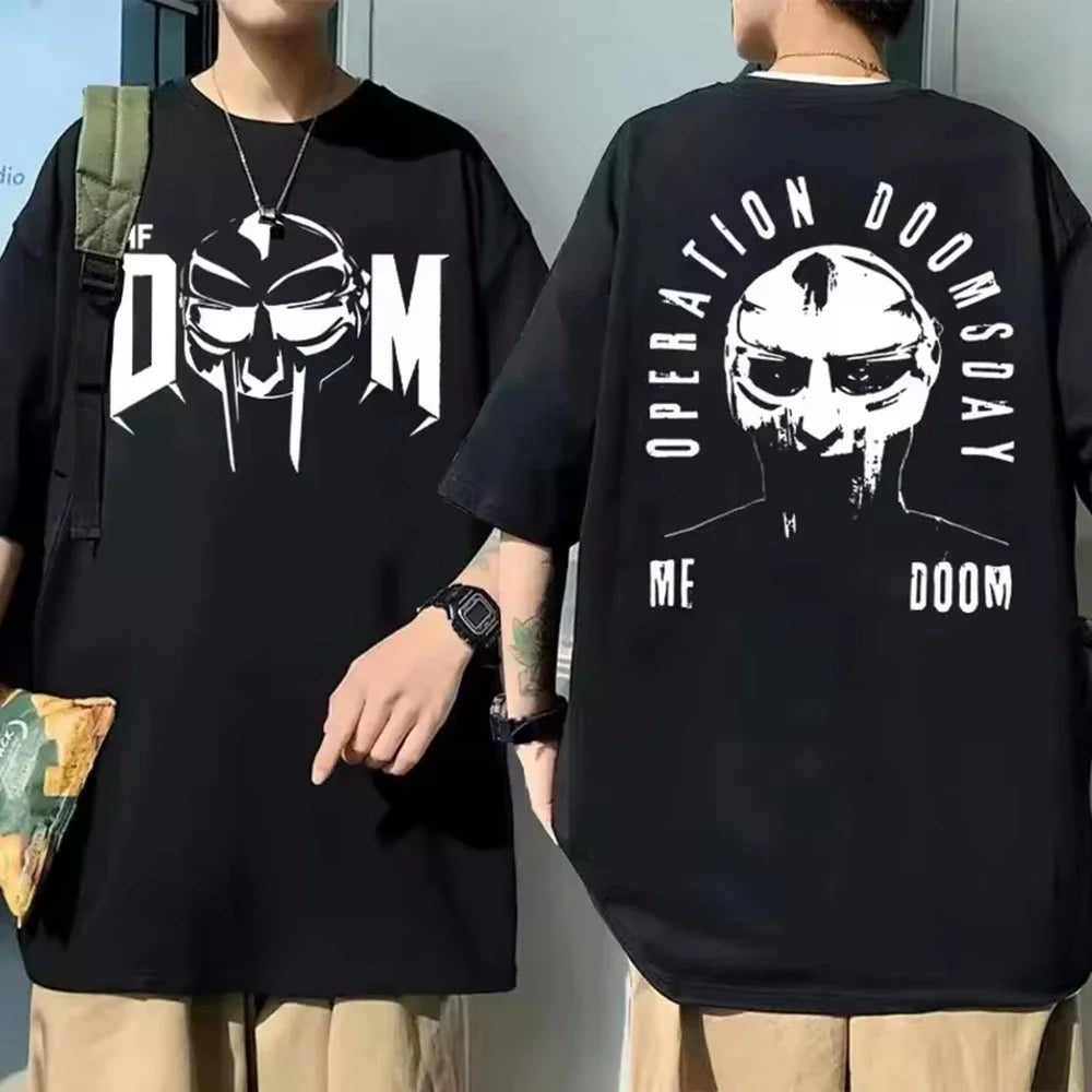 Camisetas Mujer Men Clothing Homme Printing T Shirt New in Top Singer Mf Doom Madlib Madvillain Double Sided Graphic Tshirt.