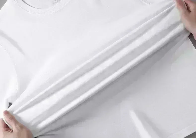 Pierce The Veil Band T-Shirt - Black Unisex Cotton Crew Neck Tee being held to show fabric texture and fit.