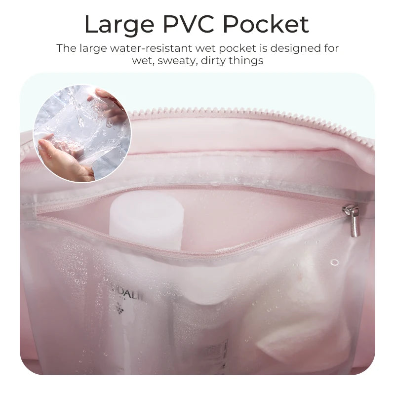 BAGSMART Waterproof Duffel Bag for Women with Wet Pocket Travel Weekender Shoulder Bag Carry on Beach Essentials Soft Polyester