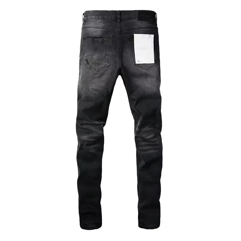 Men's Black Pleated Jeans