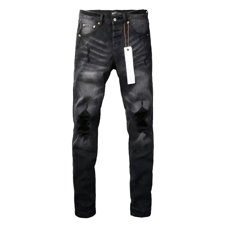 Men's Black Pleated Jeans