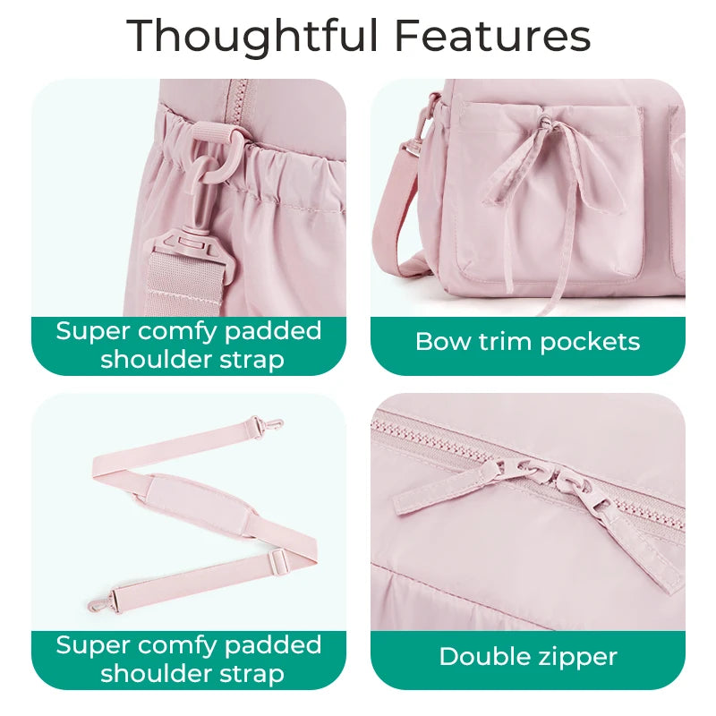 BAGSMART Waterproof Duffel Bag for Women with Wet Pocket Travel Weekender Shoulder Bag Carry on Beach Essentials Soft Polyester