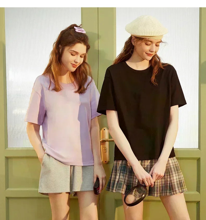 Pierce The Veil Band T-Shirt - Black Unisex Cotton Crew Neck Tee displayed on two models in casual outfits.