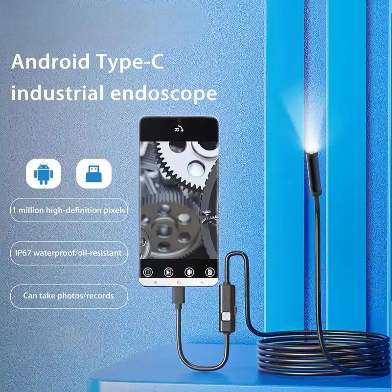 New Android Endoscope Camera 2 IN1 Micro USB Type-C Borescope Mini Camera Waterproof LED Car Inspection For HUAWEI XIAOMI PC
