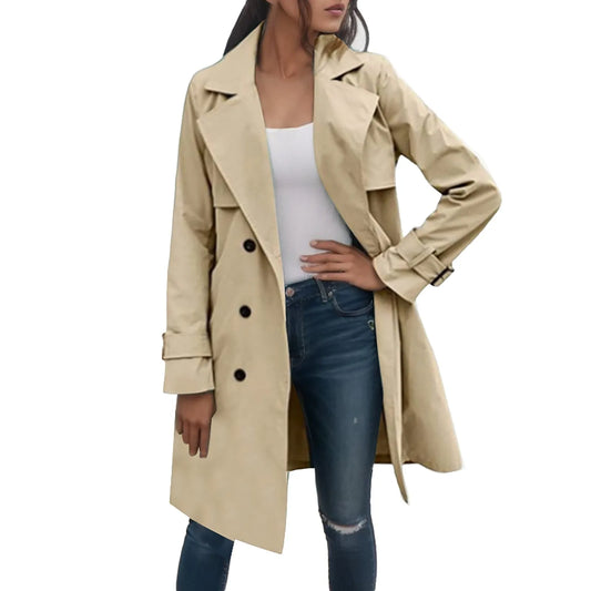 Women's Trench Casual Solid Color Coat