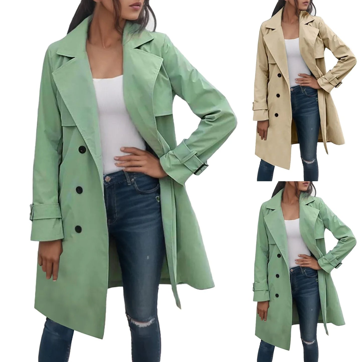 Women's Trench Casual Solid Color Coat